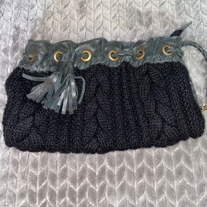 PAGLIEI Clutch Leather Alpaca Small Purse Braided